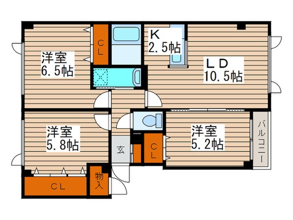 ノ－スヴィラ壱番館の物件間取画像